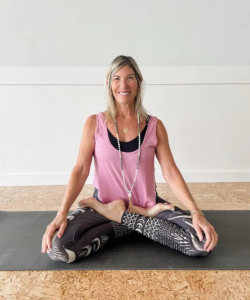 woman posing yoga in fort pierce