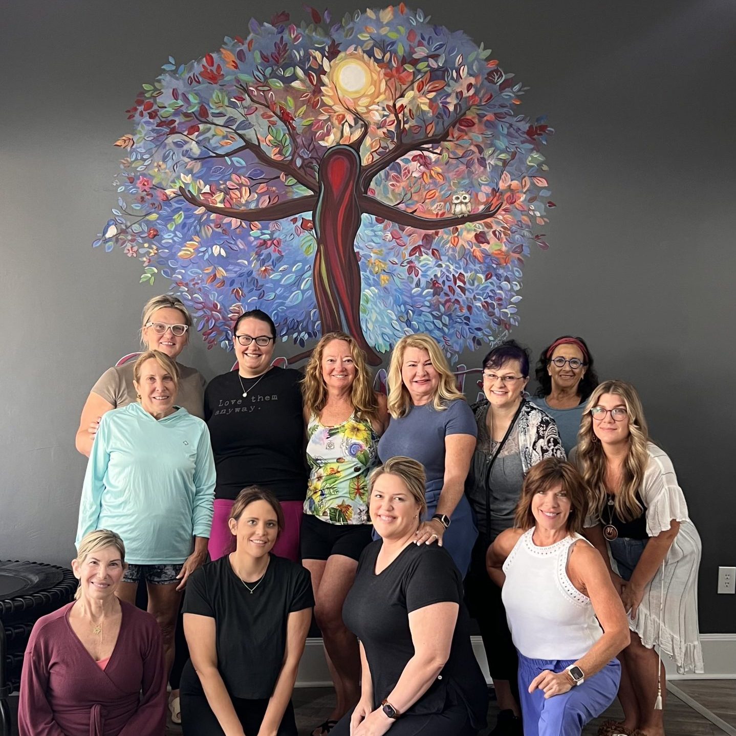 Group photo from wellness retreat in Fort Pierce at Soulful Motion Studio